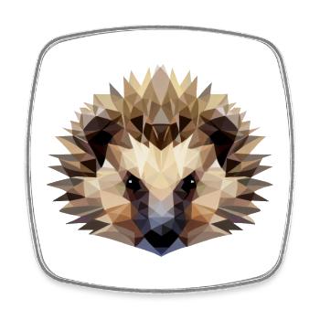 Style polygonal hérisson - Magnet carré - blanc - Devant