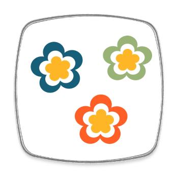70er Jahre Blume Muster Retro Hippie Festival - Viereckiger Kühlschrankmagnet - Weiß - Vorne