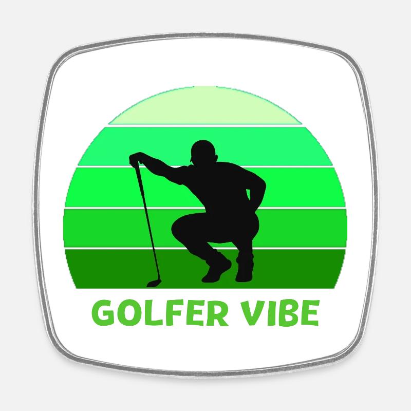golf, golfing, golfing, playing golf - Square fridge magnet - white
