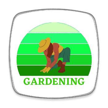 gardening, gardening, gardening, gardener - Square fridge magnet - white - Front