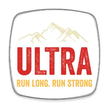 Ultra Running - Courez longtemps. Courez fort. - Magnet carré - blanc - Devant