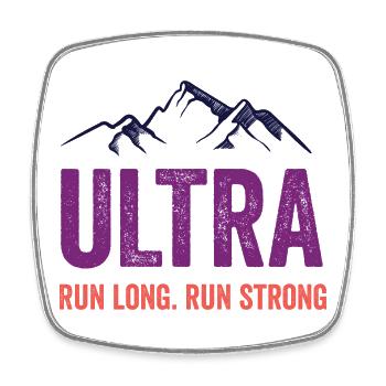Ultra Running - Courez longtemps. Courez fort. - Magnet carré - blanc - Devant