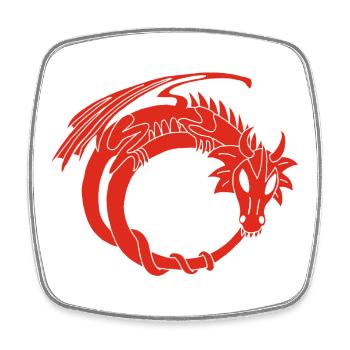 Der Ring des Roten Drachen - Viereckiger Kühlschrankmagnet - Weiß - Vorne