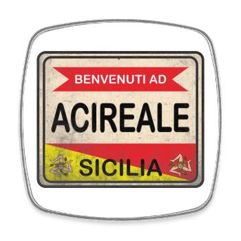 Sicily t-shirt Acireale t-shirt gift idea - Square fridge magnet - white - Front