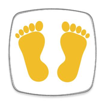 Podiatrie Podiatrie Pieds Jaunes Pied - Magnet carré - blanc - Devant