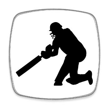 Kricket - Viereckiger Kühlschrankmagnet - Weiß - Vorne