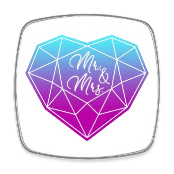 Mr. & Mrs. Wedding Engagement Marriage Proposal Love - Square fridge magnet - white - Front