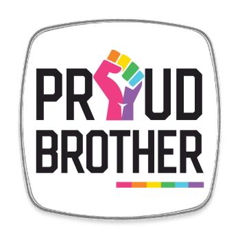 LGBT Pride Month - Stolzer Bruder - Viereckiger Kühlschrankmagnet - Weiß - Vorne