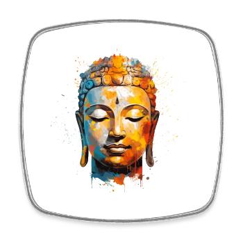 Buddha Design - Viereckiger Kühlschrankmagnet - Weiß - Vorne