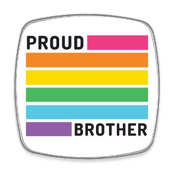 Pride Month LGBT - Stolzer Bruder - Viereckiger Kühlschrankmagnet - Weiß - Vorne