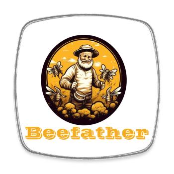 Beefather - Magnet carré - blanc - Devant