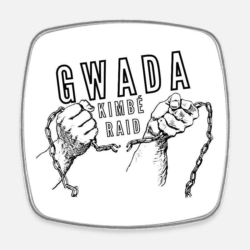 gwada - Magnet carré - blanc