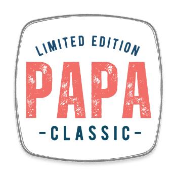 Geschenk 'Limited Edition Papa Classic' - Viereckiger Kühlschrankmagnet - Weiß - Vorne