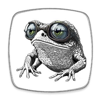 Grenouille cool avec des lunettes de soleil - Magnet carré - blanc - Devant
