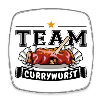 Team Currywurst - Fast Food - Kult - Viereckiger Kühlschrankmagnet - Weiß - Vorne