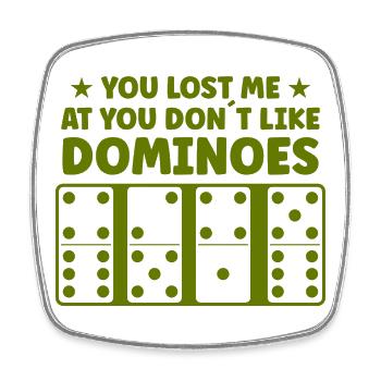 Conception de domino - Magnet carré - blanc - Devant
