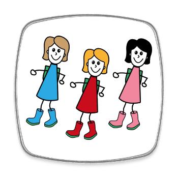Femmes dans le style comique - Magnet carré - blanc - Devant