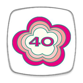 40. 40 YEARS. 40th ANNIVERSARY. BIRTHDAY 40 YEARS. - Square fridge magnet - white - Front