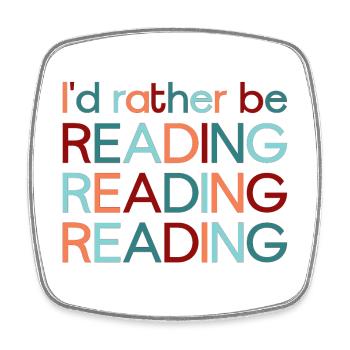 I'd rather be reading - Square fridge magnet - white - Front