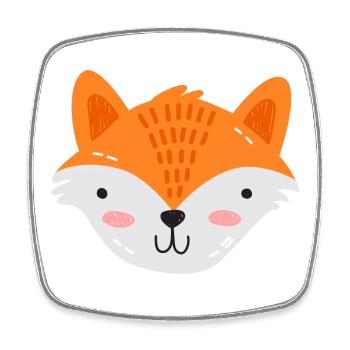 Süßer Fuchs Skandi Stil - Viereckiger Kühlschrankmagnet - Weiß - Vorne