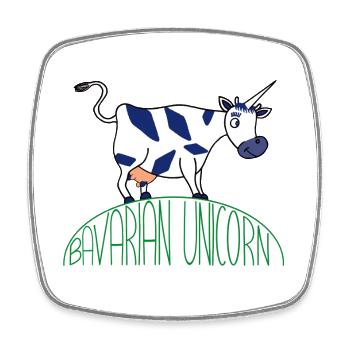 LICORNE BAVAROISE - Magnet carré - blanc - Devant