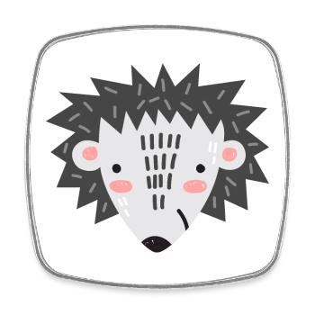Igel "Max" - Viereckiger Kühlschrankmagnet - Weiß - Vorne