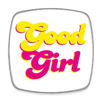 Good Girl Retro pink Energie Mädchen Power Vibes - Viereckiger Kühlschrankmagnet - Weiß - Vorne