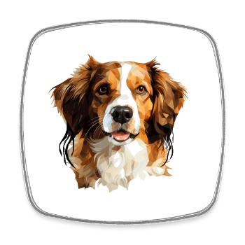 Kooikerhondje dans le style polygonal - Magnet carré - blanc - Devant