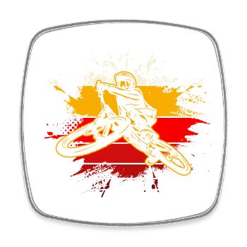 Moto Rider Splash on Flag Stripes - Square fridge magnet - white - Front