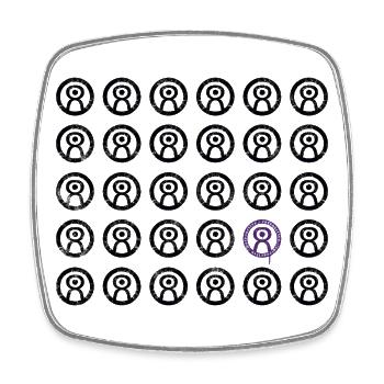 retroactive - only logo | BLACK EDITION - Square fridge magnet - white - Front
