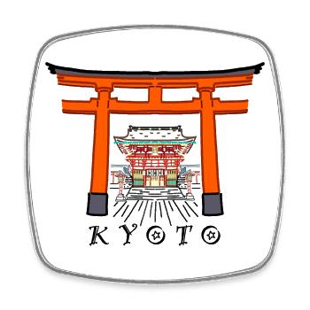 Japan, Kyoto, Fushimi Inari- Taisha Shrine - Square fridge magnet - white - Front