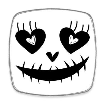 Halloween Face - Square fridge magnet - white - Front