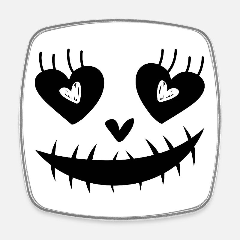 Halloween Face - Square fridge magnet - white