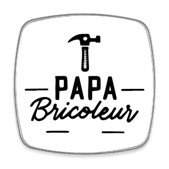 Papa Bricoleur : Cadeau Idéal ! - Magnet carré - blanc - Devant