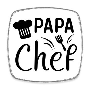 Cadeau Papa Chef de Cuisine ! - Magnet carré - blanc - Devant