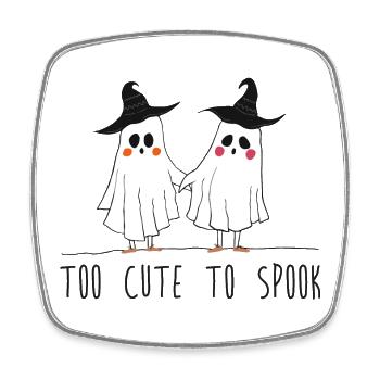 Trop mignon pour effrayer les fantômes drôles Halloween mignon - Magnet carré - blanc - Devant