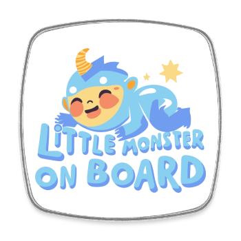 Cute Baby Monster - Square fridge magnet - white - Front