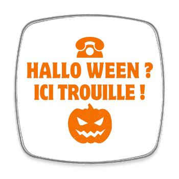 halloween, citrouille, phrase drôle - Magnet carré - blanc - Devant
