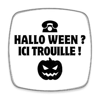 citrouille, halloween, phrase drôle - Magnet carré - blanc - Devant