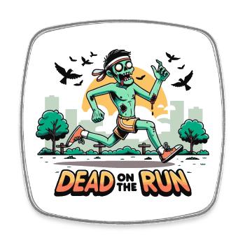 Dead on the Run: Zombie Runner - Square fridge magnet - white - Front