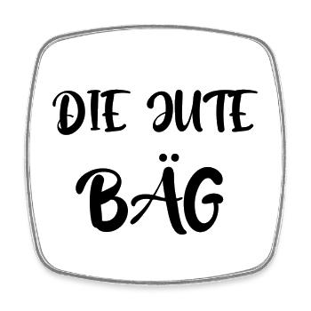 Die Jute Bäg - Viereckiger Kühlschrankmagnet - Weiß - Vorne
