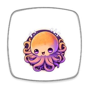 Psyche Regenbogen-Oktopus - Viereckiger Kühlschrankmagnet - Weiß - Vorne