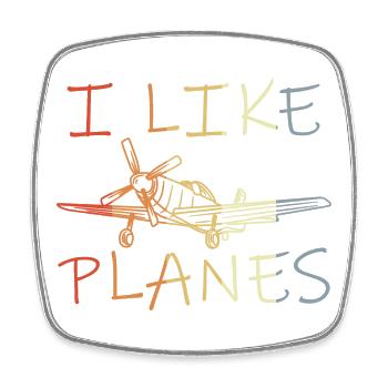 Plane Spotter - Square fridge magnet - white - Front