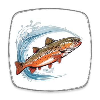 Passionate Trout Angler Fish Design - Square fridge magnet - white - Front