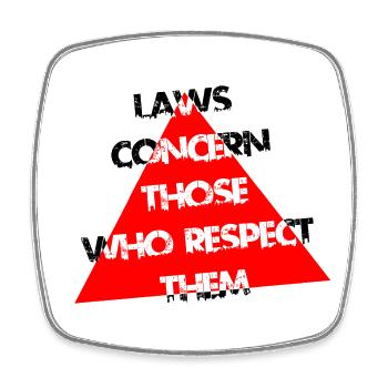 Red Triangle Distress Typography - Square fridge magnet - white - Front
