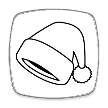 Weihnachtsmütze Symbol Weihnachtsmann Mütze - Viereckiger Kühlschrankmagnet - Weiß - Vorne