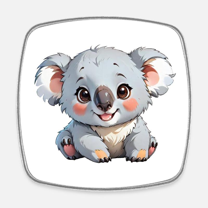 Cute Cartoon Koala - Square fridge magnet - white