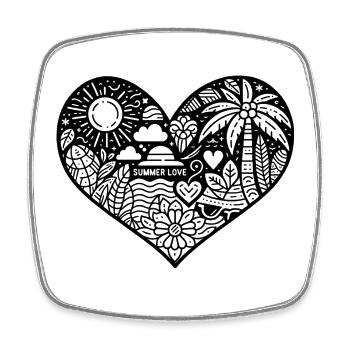 summer love her - Viereckiger Kühlschrankmagnet - Weiß - Vorne