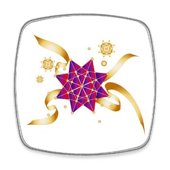 wunderschöne Geschenkschleife für Weihnachten - Viereckiger Kühlschrankmagnet - Weiß - Vorne