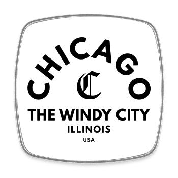 Chicago, Illinois, États-Unis - Magnet carré - blanc - Devant